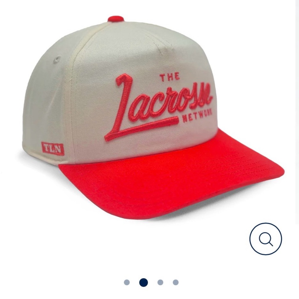The Lacrosse Network Snapback Hat Red and White